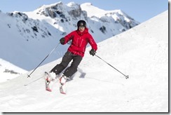 Man skiing  alps