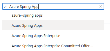 Search For Azure Spring Apps