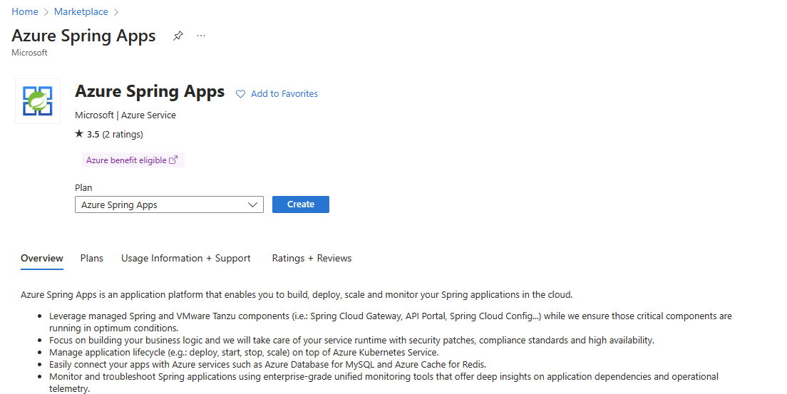 Azure Spring Apps Info
