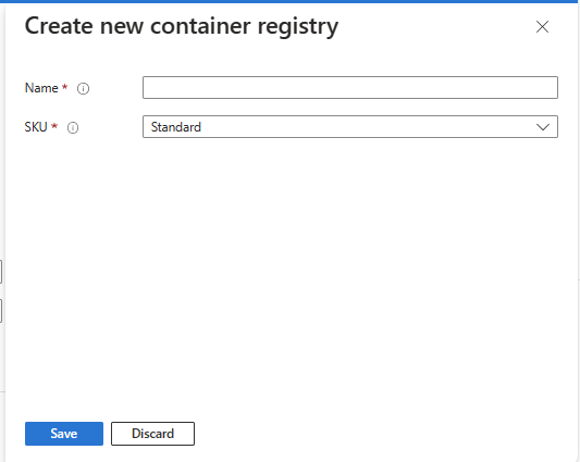 Container Registry Dialog