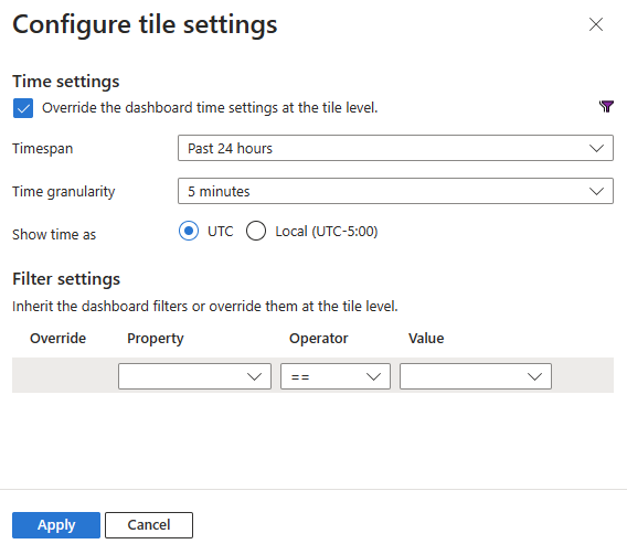 Configure Tile Settings Dialog