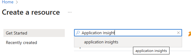 Search For Application Insights