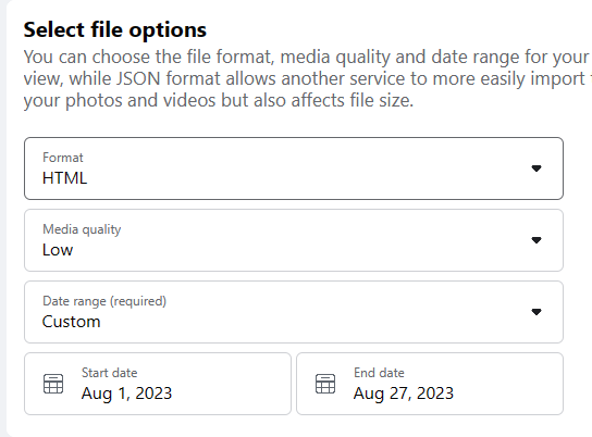 Select File Options